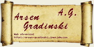 Arsen Gradinski vizit kartica